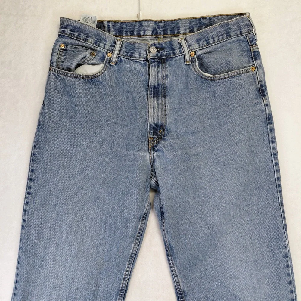 Levi's 550 Relaxed Fit Tapered Leg Light Wash Blue Denim Jeans Mens 38x38